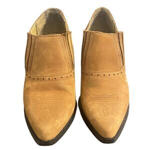 Dingo Cowgirl Western Ankle Booties Tan Leather Cowboy Boots 7.5 Country Boho